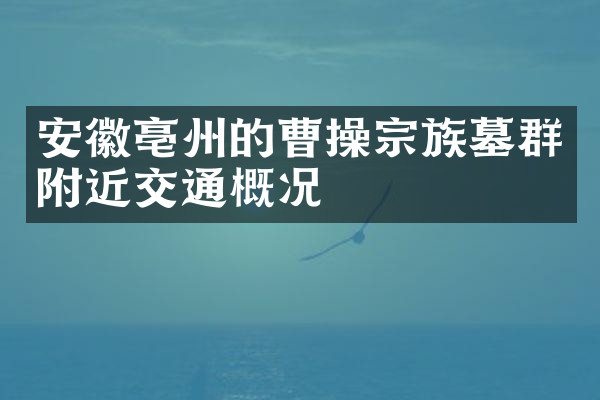 安徽亳州的曹操宗族墓群附近交通概况