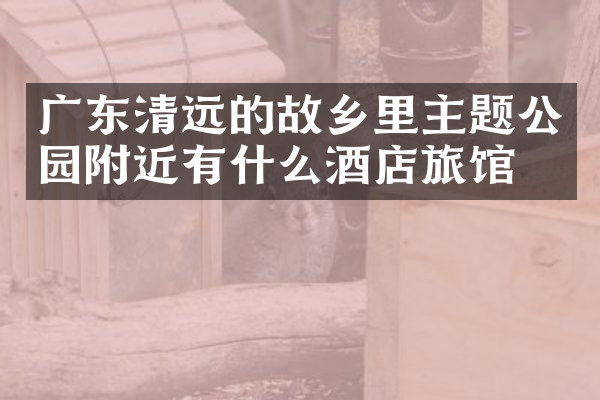 广东清远的故乡里主题公园附近有什么酒店旅馆吗