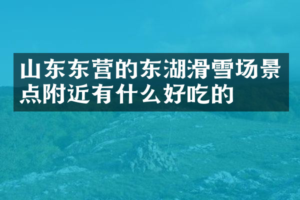 山东东营的东湖滑雪场景点附近有什么好吃的