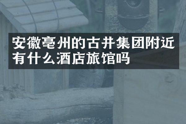 安徽亳州的古井集团附近有什么酒店旅馆吗