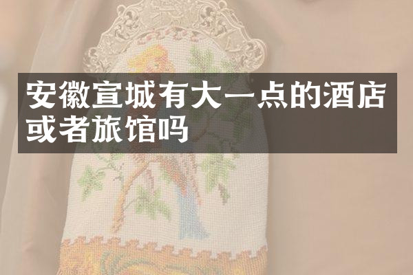 安徽宣城有大一点的酒店或者旅馆吗