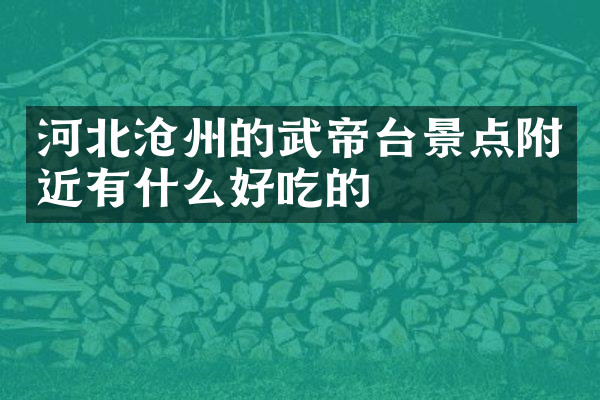 河北沧州的武帝台景点附近有什么好吃的