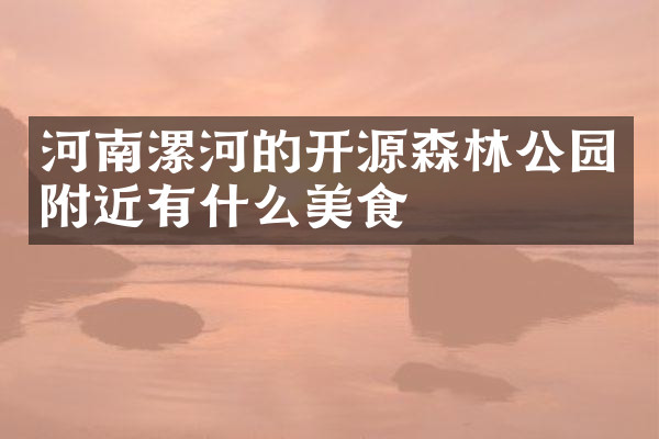 河南漯河的开源森林公园附近有什么美食