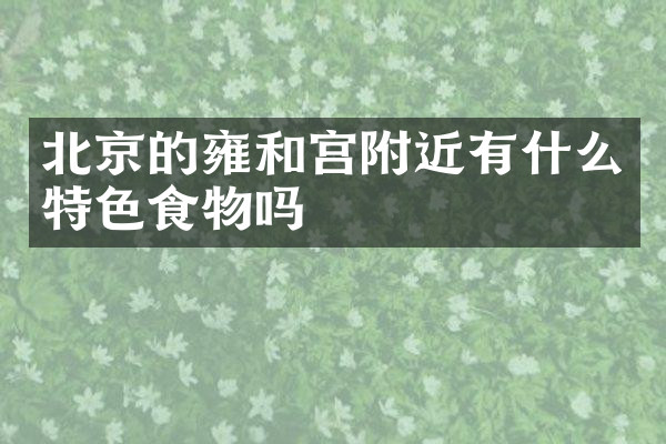 北京的雍和宫附近有什么特色食物吗