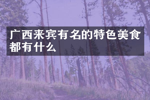广西来宾有名的特色美食都有什么