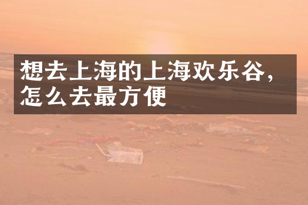 想去上海的上海欢乐谷，怎么去最方便