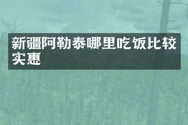 新疆阿勒泰哪里吃饭比较实惠