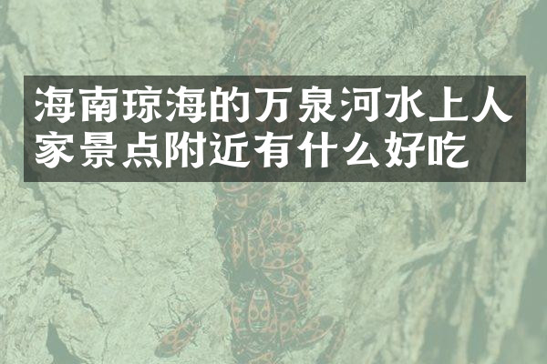 海南琼海的万泉河水上人家景点附近有什么好吃的