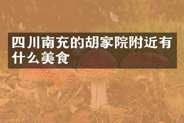 四川南充的胡家院附近有什么美食