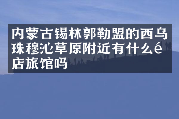 内蒙古锡林郭勒盟的西乌珠穆沁草原附近有什么酒店旅馆吗