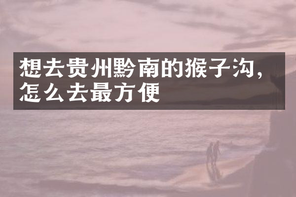 想去贵州黔南的猴子沟，怎么去最方便