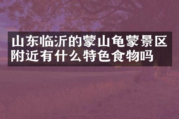 山东临沂的蒙山龟蒙景区附近有什么特色食物吗
