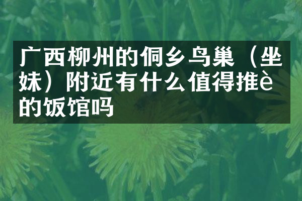 广西柳州的侗乡鸟巢（坐妹）附近有什么值得推荐的饭馆吗
