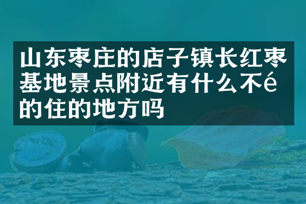 山东枣庄的店子镇长红枣基地景点附近有什么不错的住的地方吗