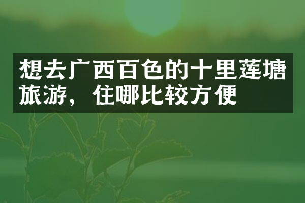 想去广西百色的十里莲塘旅游，住哪比较方便