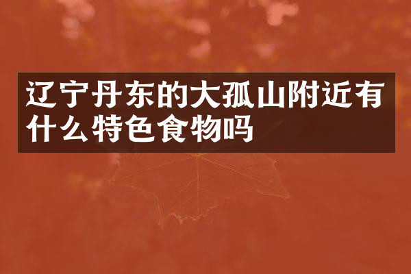 辽宁丹东的大孤山附近有什么特色食物吗