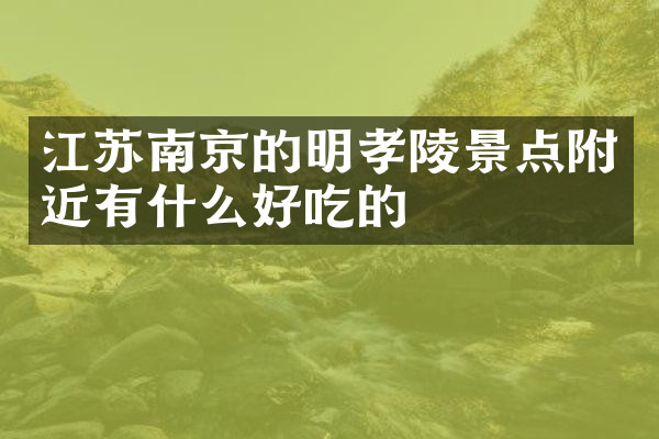 江苏南京的明孝陵景点附近有什么好吃的