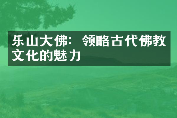 乐山大佛：领略古代佛教文化的魅力