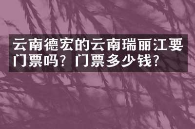 云南德宏的云南瑞丽江要门票吗？门票多少钱？