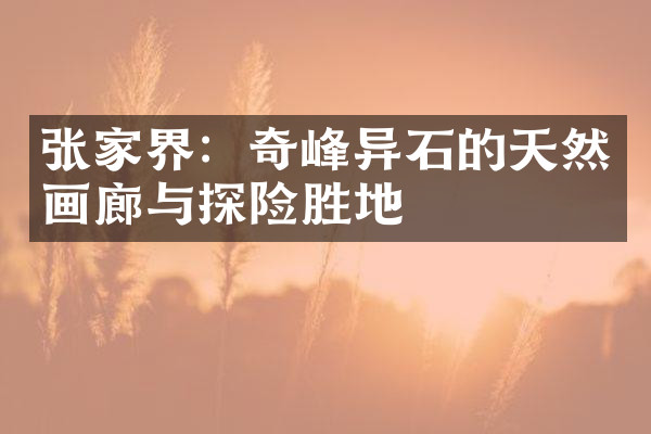 张家界：奇峰异石的天然画廊与探险胜地