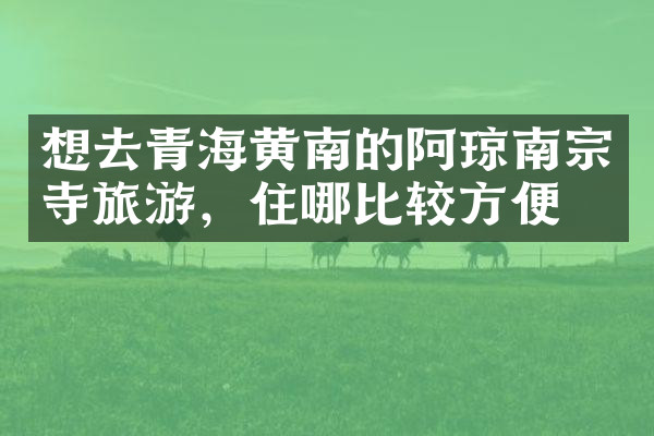 想去青海黄南的阿琼南宗寺旅游，住哪比较方便