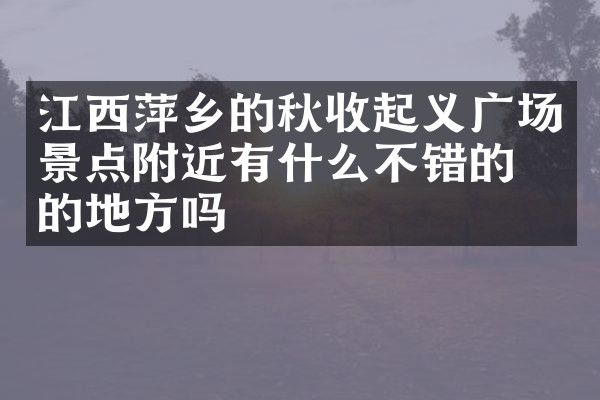 江西萍乡的秋收起义广场景点附近有什么不错的住的地方吗