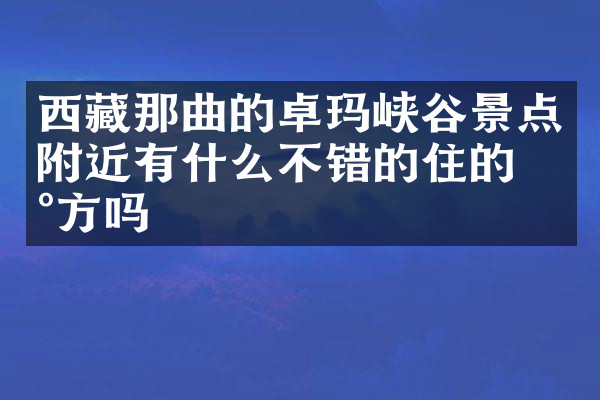 西藏那曲的卓玛峡谷景点附近有什么不错的住的地方吗