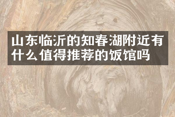 山东临沂的知春湖附近有什么值得推荐的饭馆吗