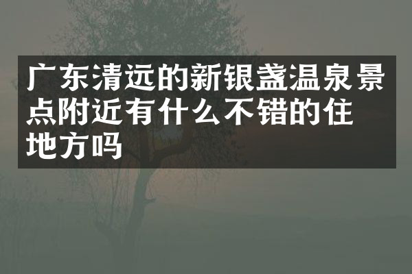 广东清远的新银盏温泉景点附近有什么不错的住的地方吗