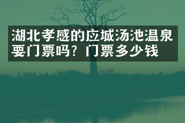 湖北孝感的应城汤池温泉要门票吗？门票多少钱？