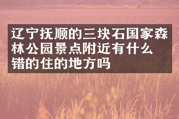 辽宁抚顺的三块石国家森林公园景点附近有什么不错的住的地方吗