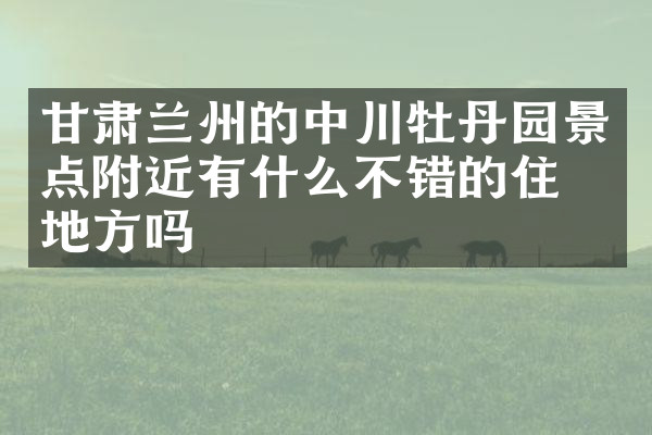 甘肃兰州的中川牡丹园景点附近有什么不错的住的地方吗