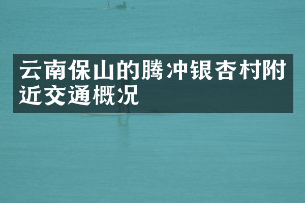 云南保山的腾冲银杏村附近交通概况