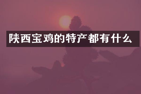 陕西宝鸡的特产都有什么