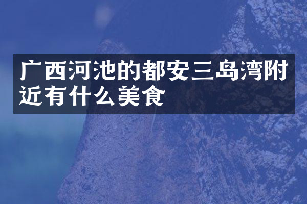 广西河池的都安三岛湾附近有什么美食