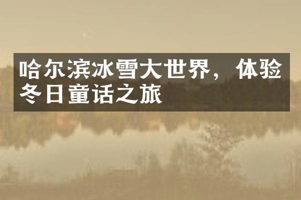 哈尔滨冰雪大世界，体验冬日童话之旅