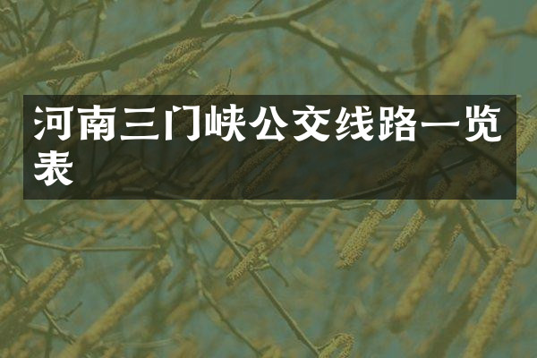 河南三门峡公交线路一览表