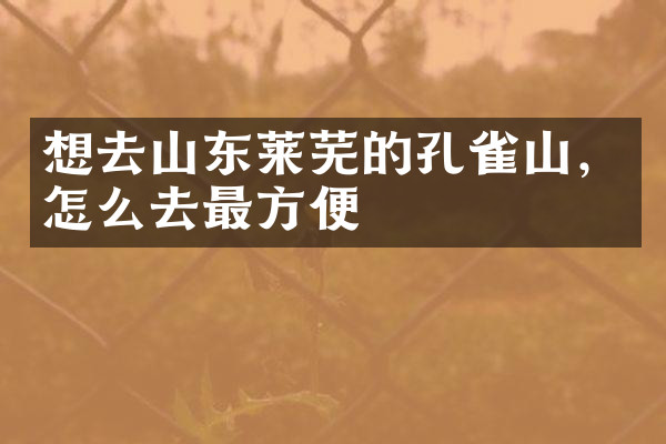 想去山东莱芜的孔雀山，怎么去最方便