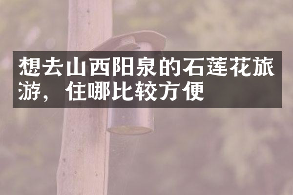 想去山西阳泉的石莲花旅游，住哪比较方便