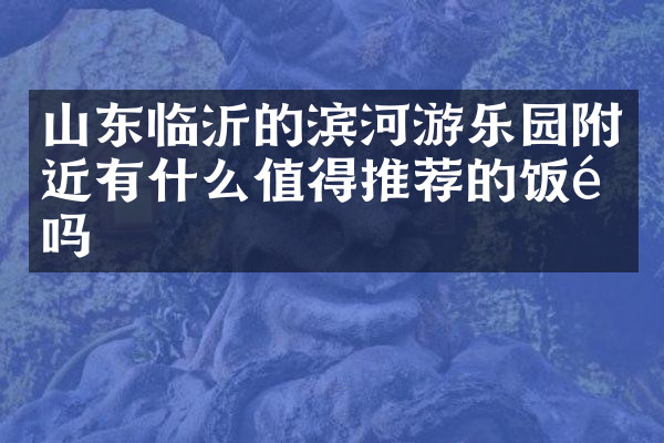 山东临沂的滨河游乐园附近有什么值得推荐的饭馆吗