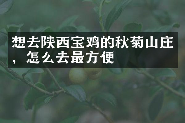 想去陕西宝鸡的秋菊山庄，怎么去最方便