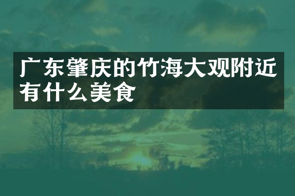 广东肇庆的竹海大观附近有什么美食
