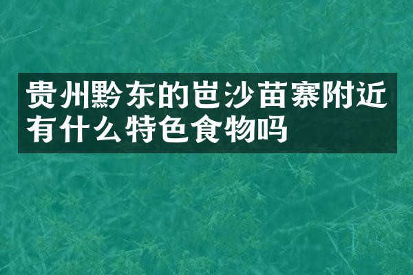 贵州黔东的岜沙苗寨附近有什么特色食物吗