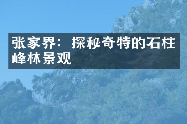 张家界：探秘奇特的石柱峰林景观