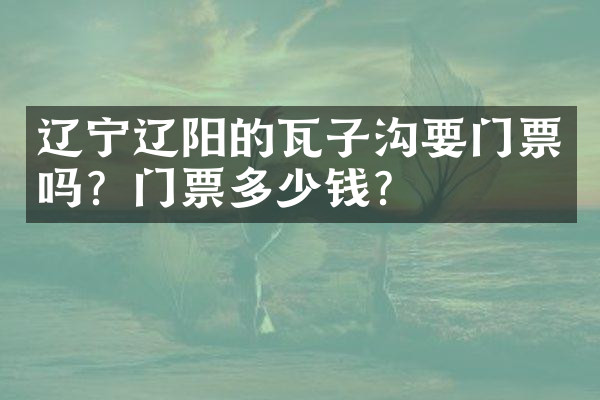 辽宁辽阳的瓦子沟要门票吗？门票多少钱？
