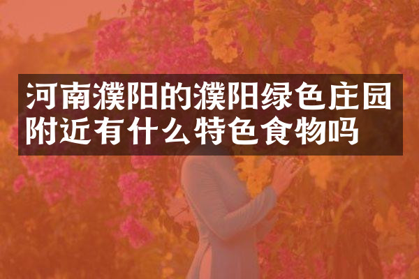 河南濮阳的濮阳绿色庄园附近有什么特色食物吗