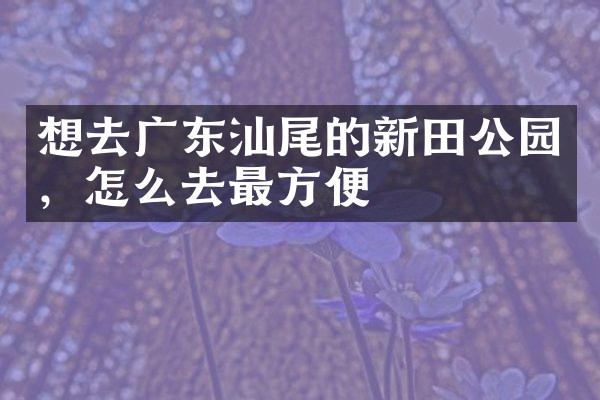 想去广东汕尾的新田公园，怎么去最方便