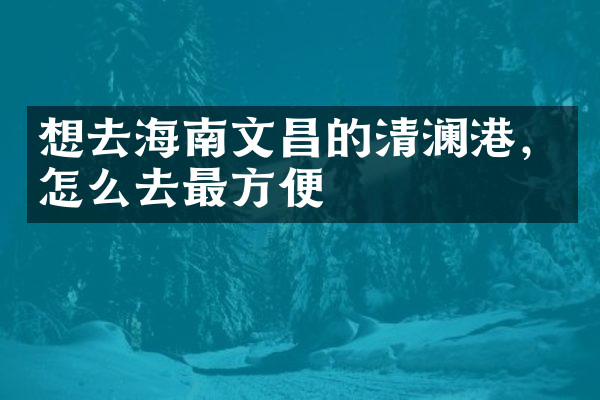 想去海南文昌的清澜港，怎么去最方便