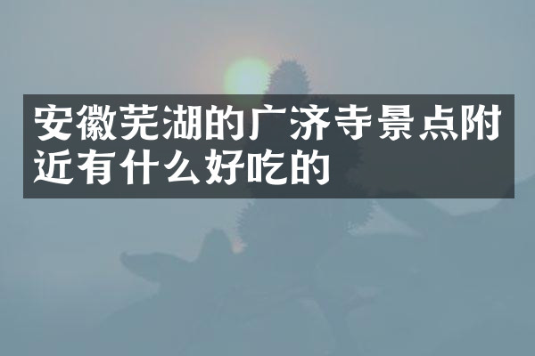 安徽芜湖的广济寺景点附近有什么好吃的