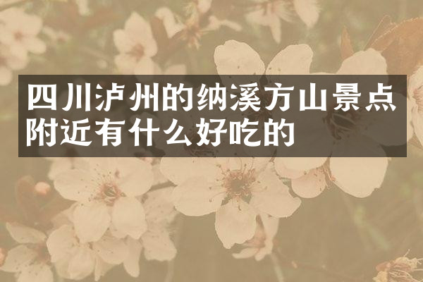 四川泸州的纳溪方山景点附近有什么好吃的